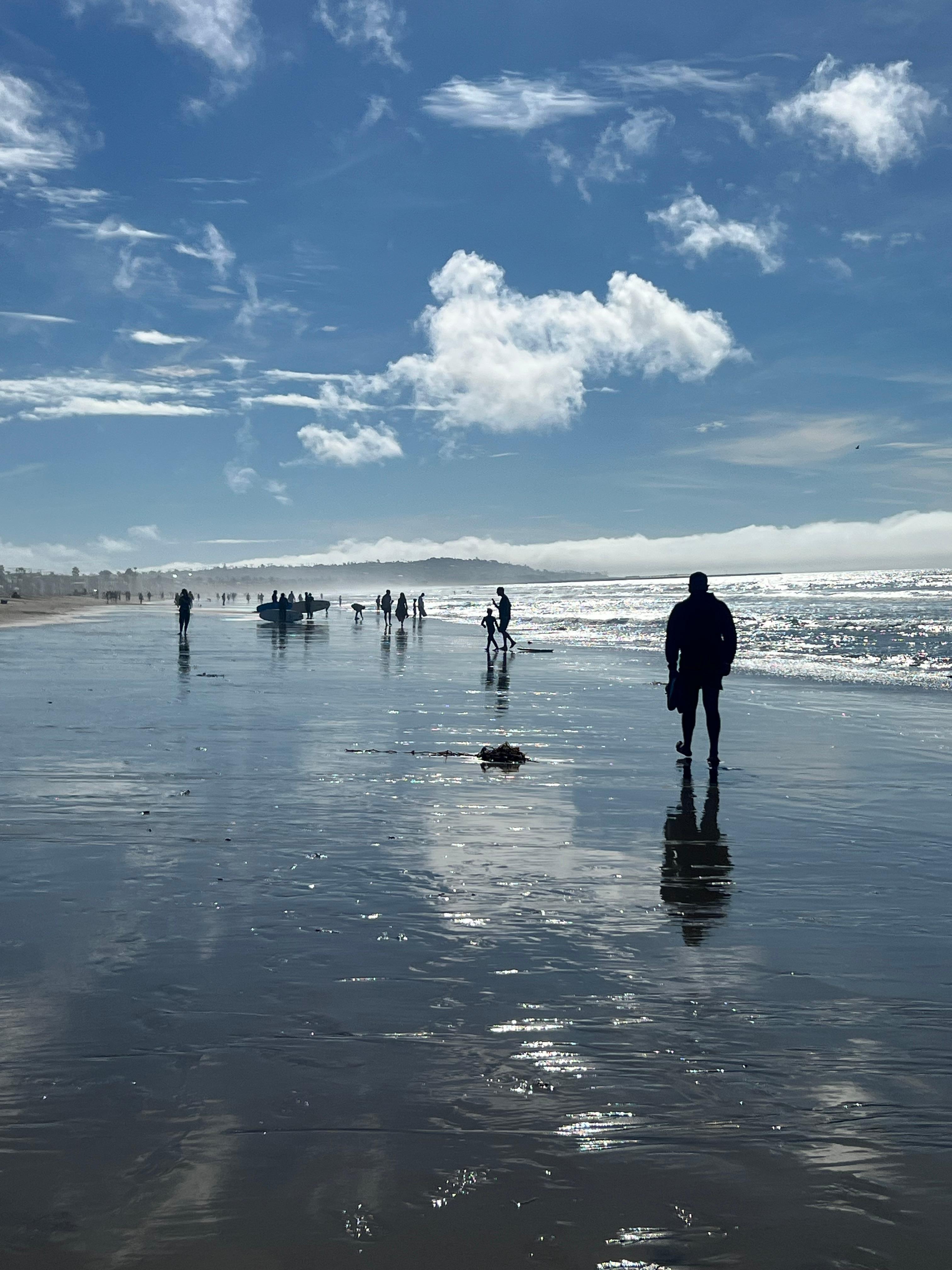 Stranden rett utenfor.