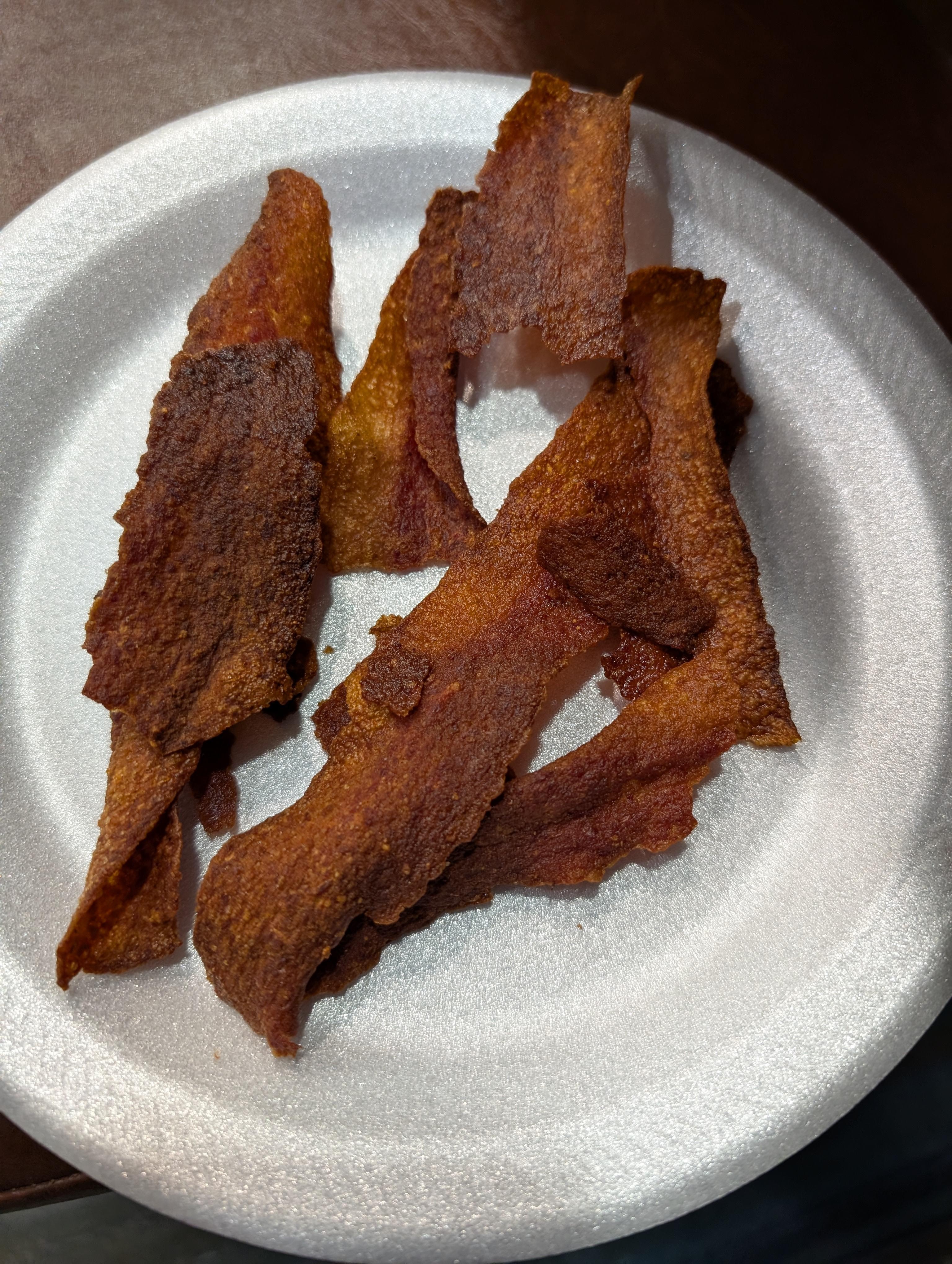 Turkey bacon inedible and burnt