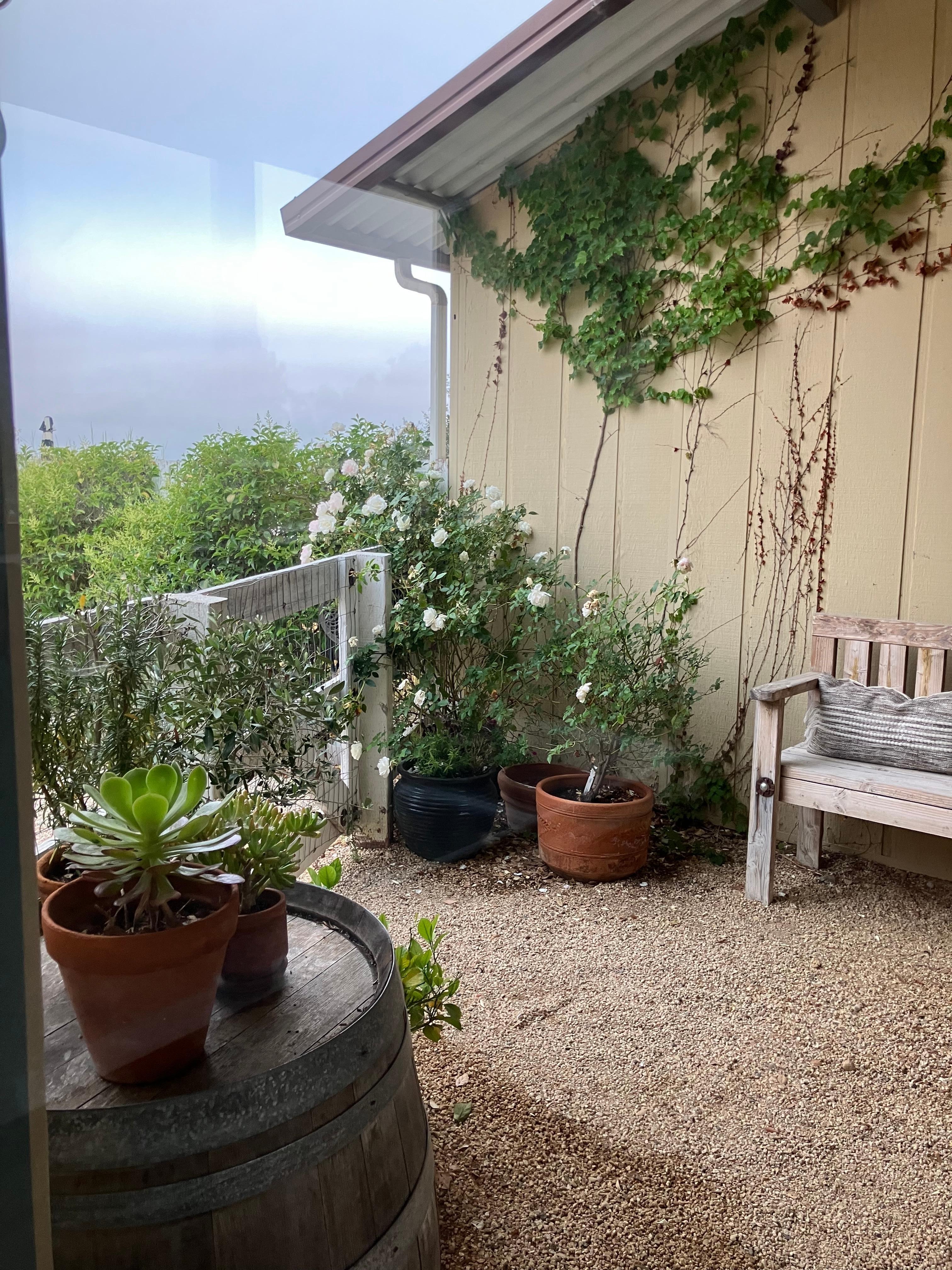 Seating outside to enjoy the weather. 