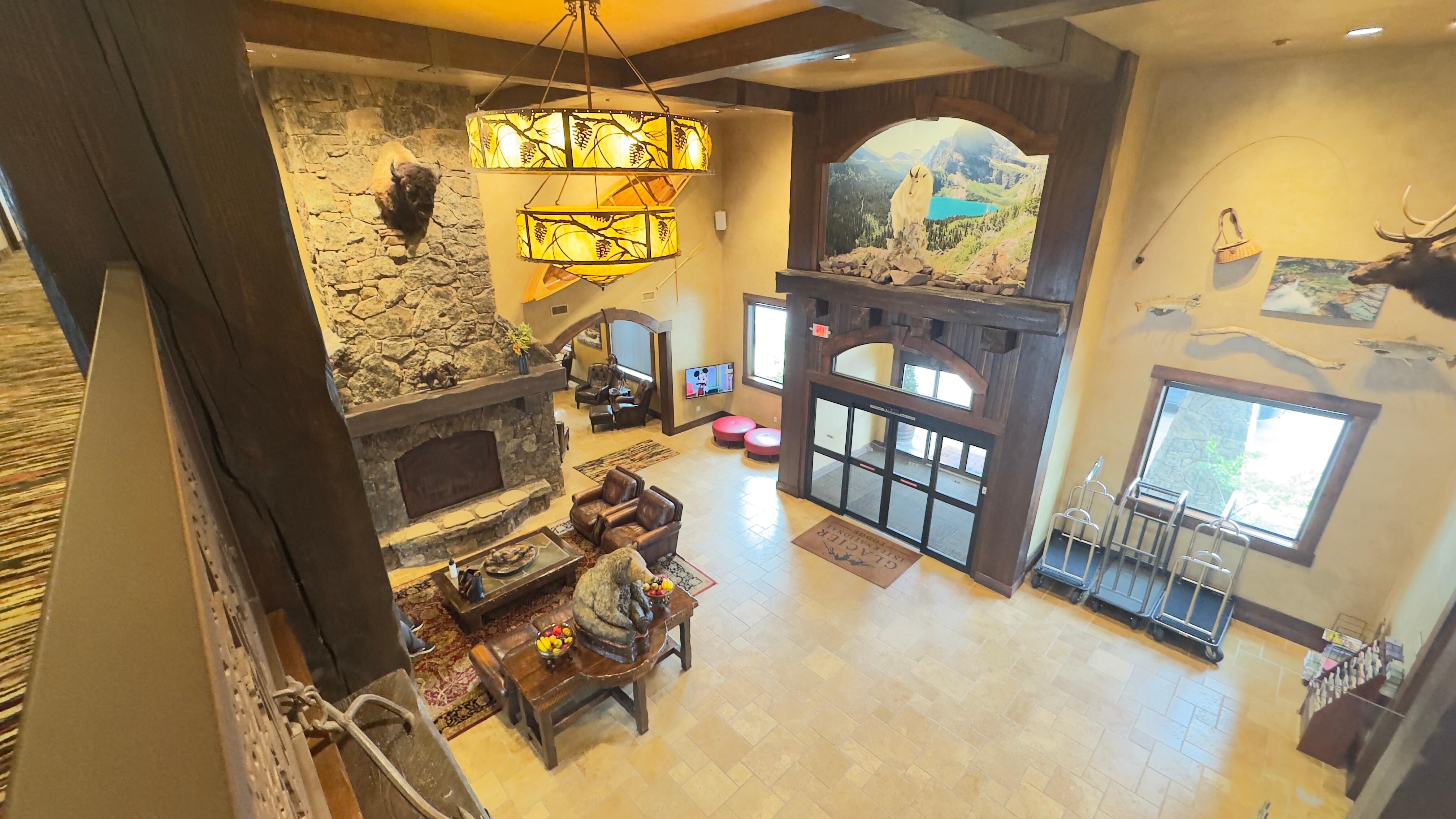 Lobby entrance, from 2nd floor overlook. 