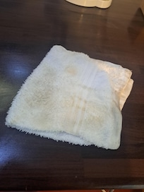 This was a clean white face washer I used to wipe the bench. All surfaces were this dirty.