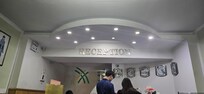 Reception desk was hard at work at the 12:00 check in time.