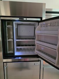 This fridge, don't see its purpose. Barely cool and didn't fit much in it.