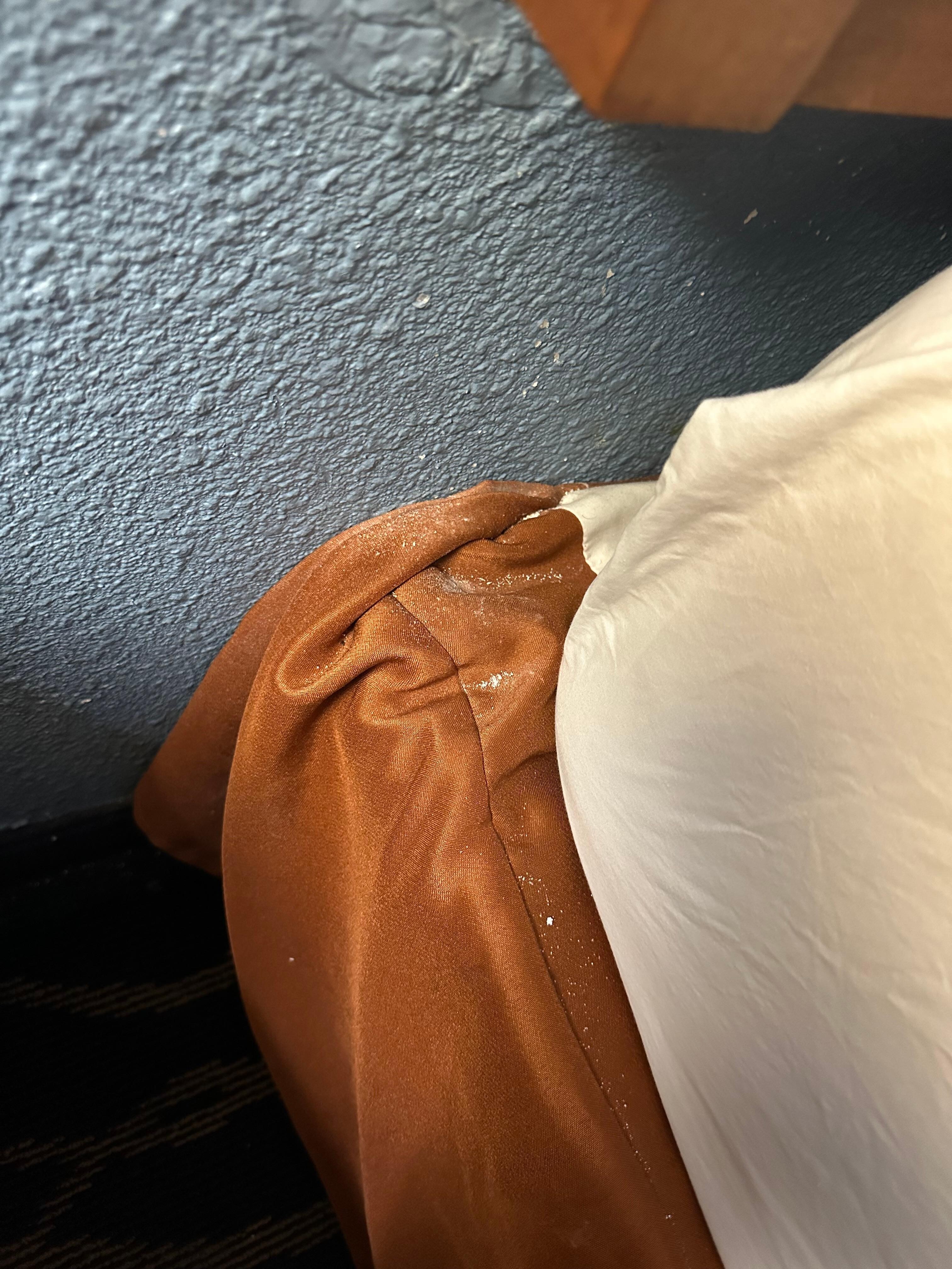 Debris at the head of the bed