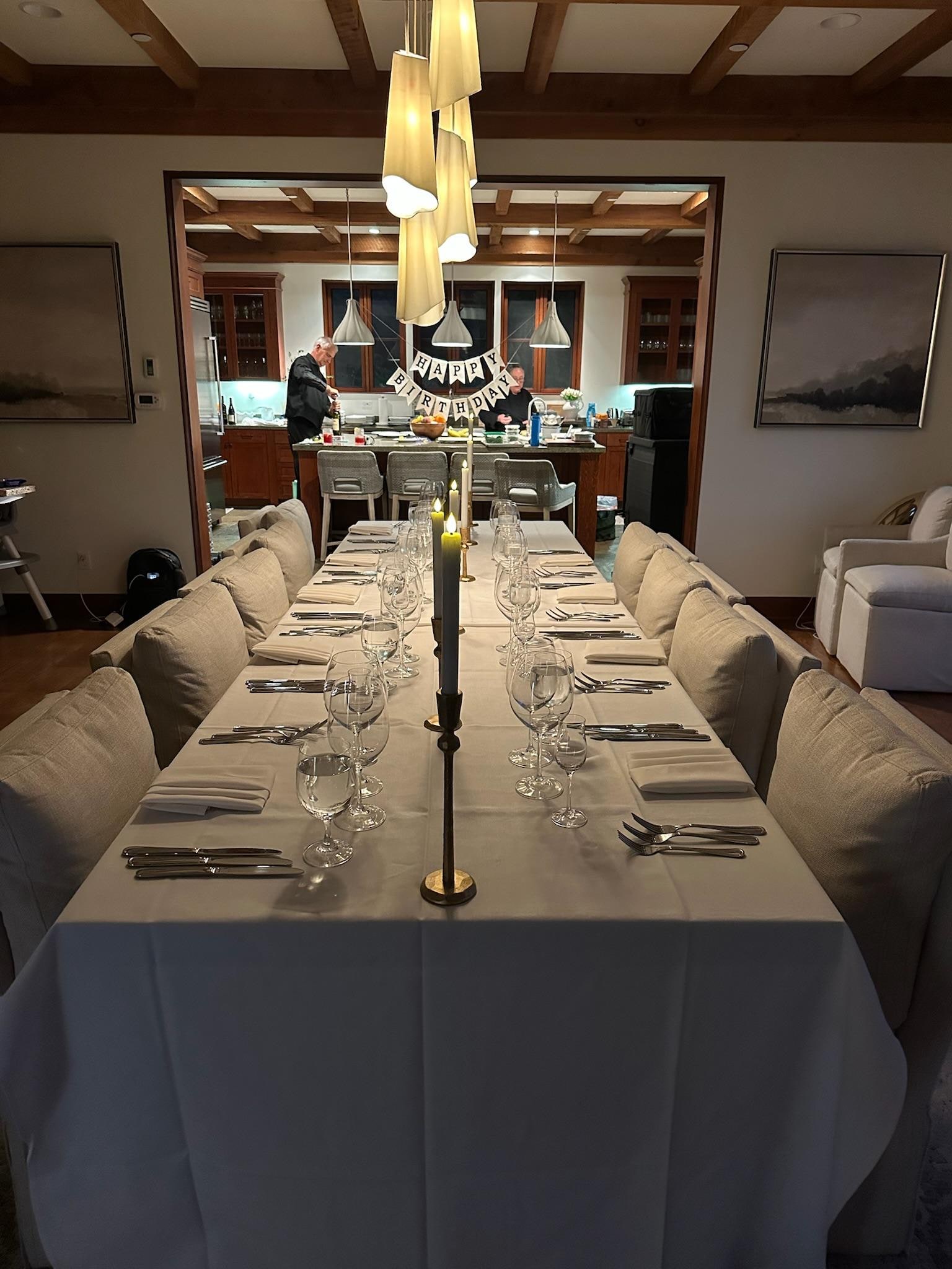 Indoor catered dinner