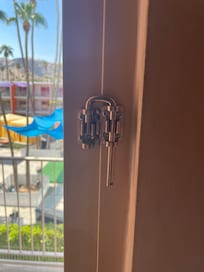 An additional lock has been fitted to the window because the original latch doesn’t seem to work