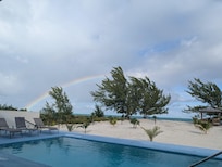 Rainbow over the pool