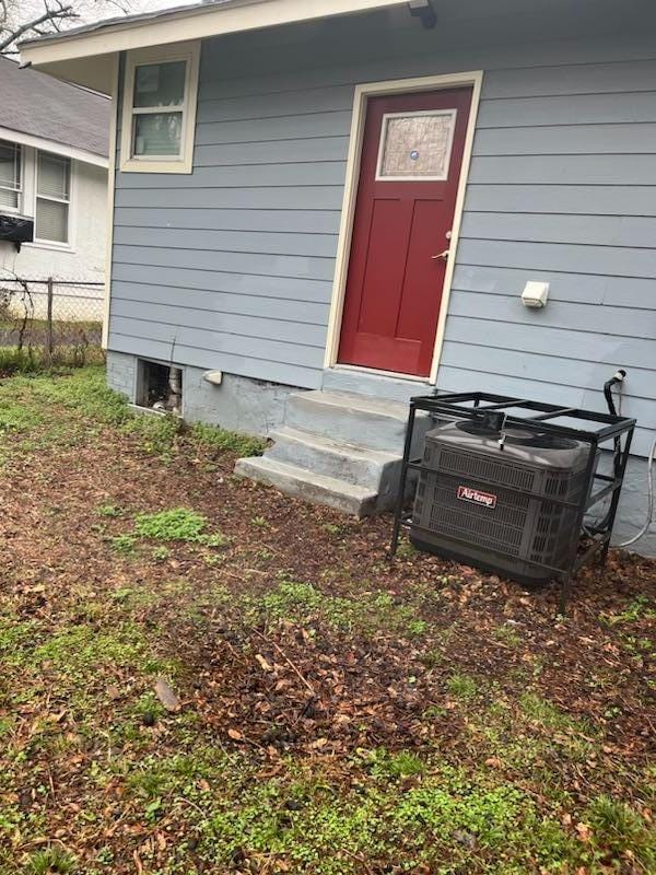 No door to crawl space, standing water is bad.