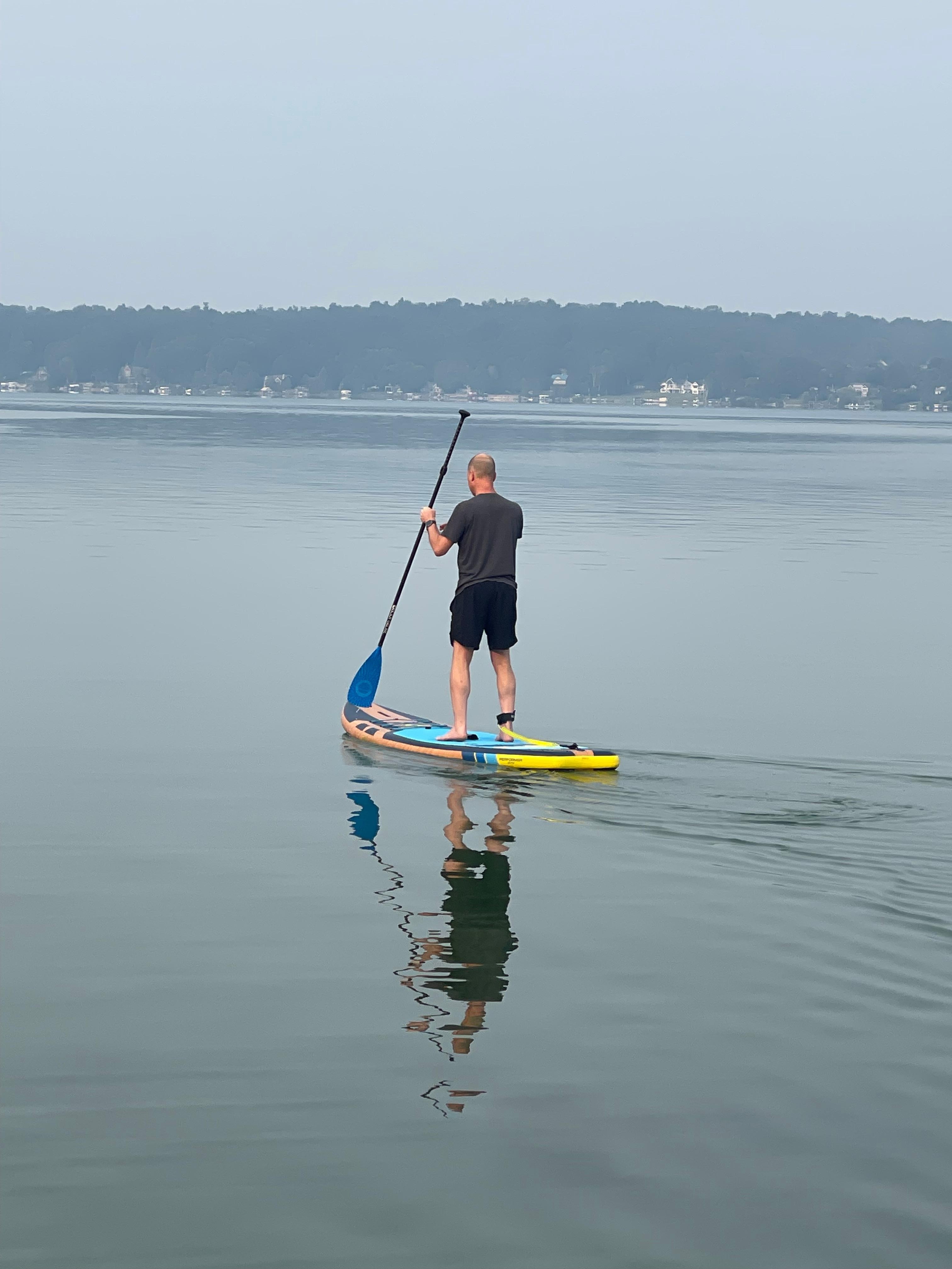 Paddling on the lake