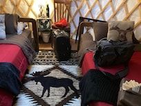 Inside the yurt