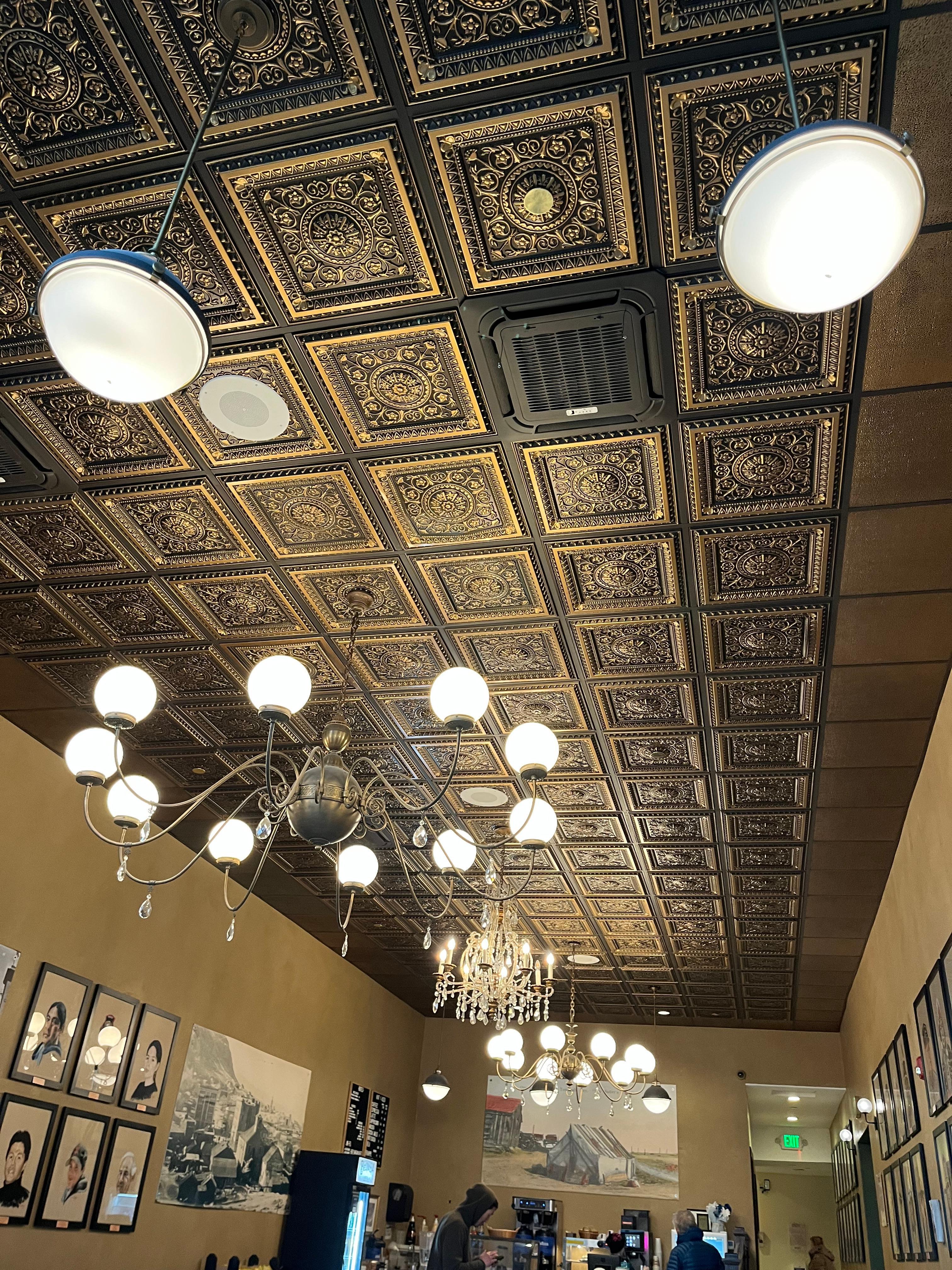 Ceiling in coffee shop