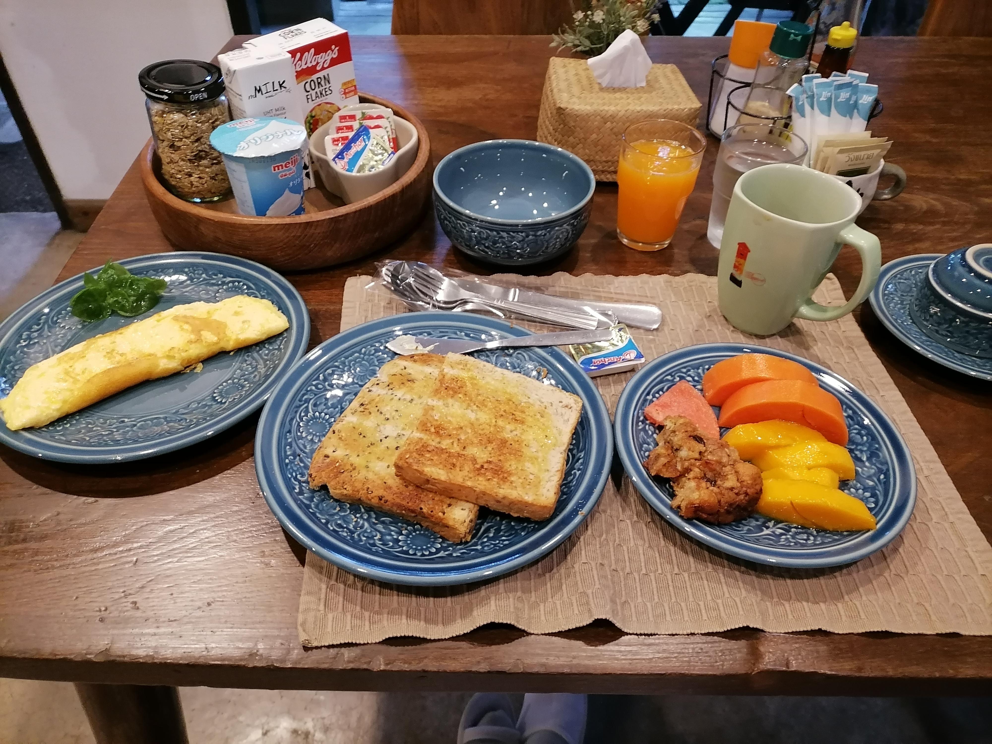 美味しい朝食が食べられます