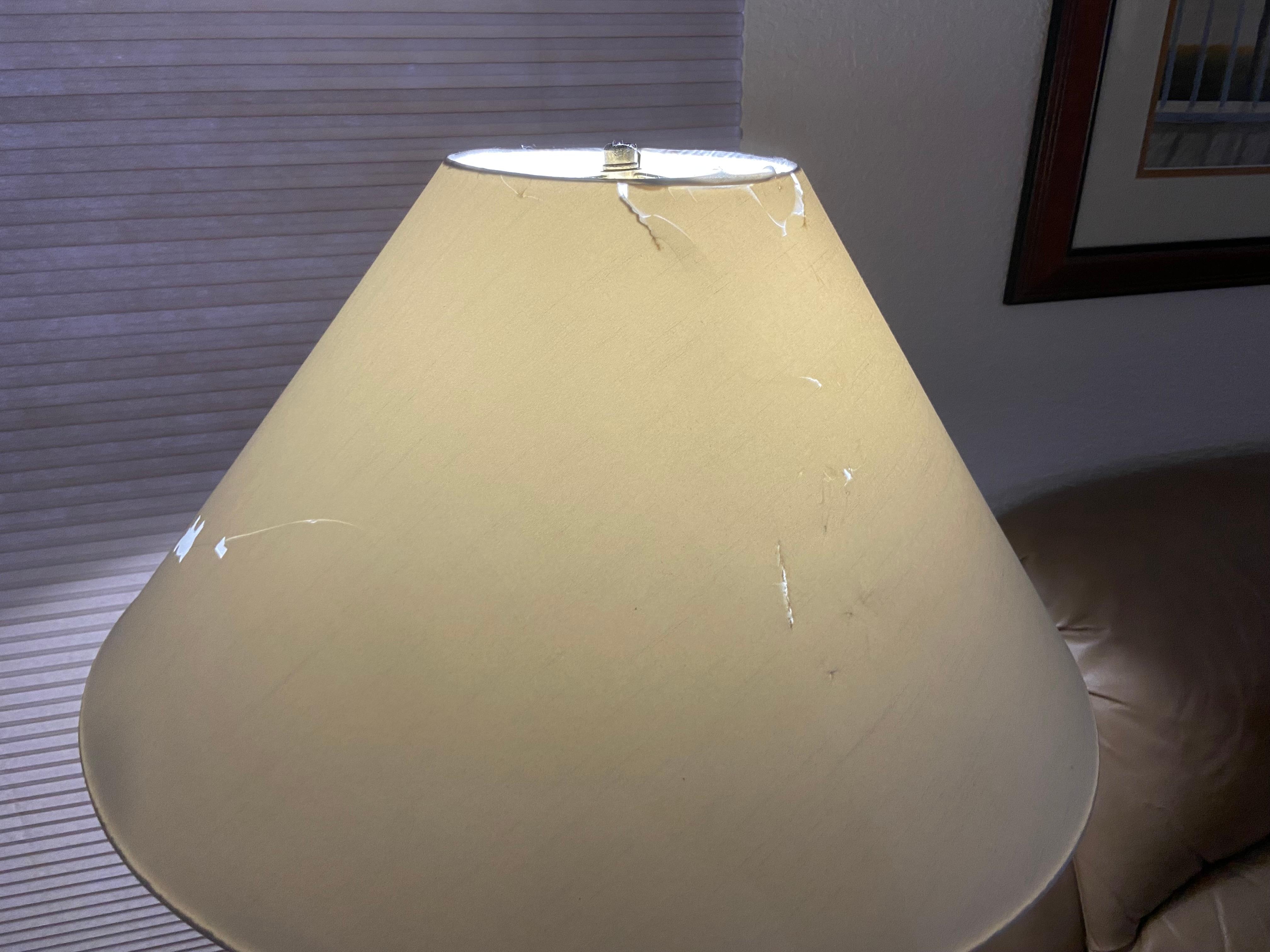 Damaged lamp shade