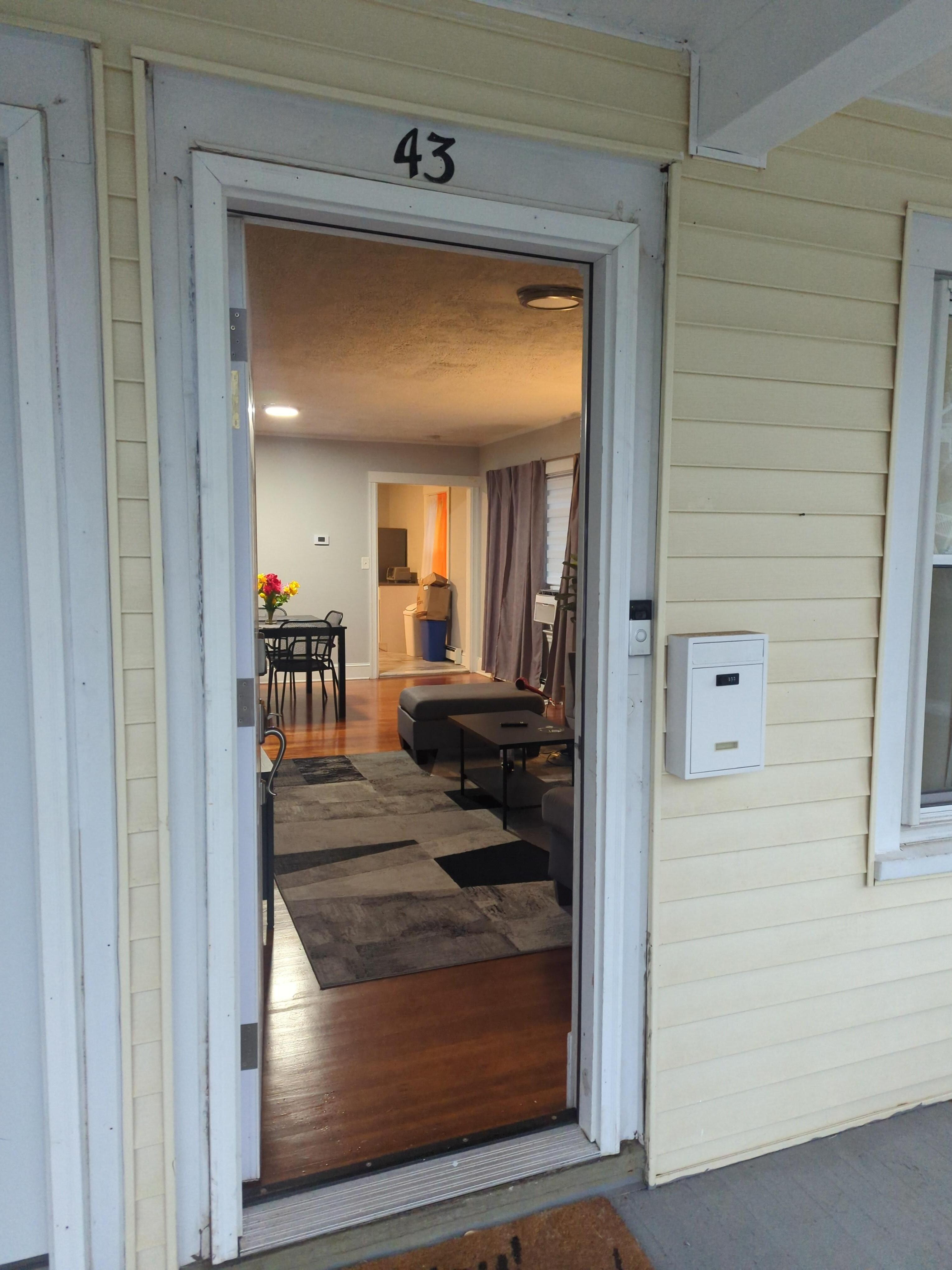 Front door was wide open. Supposed to have a code to get in.