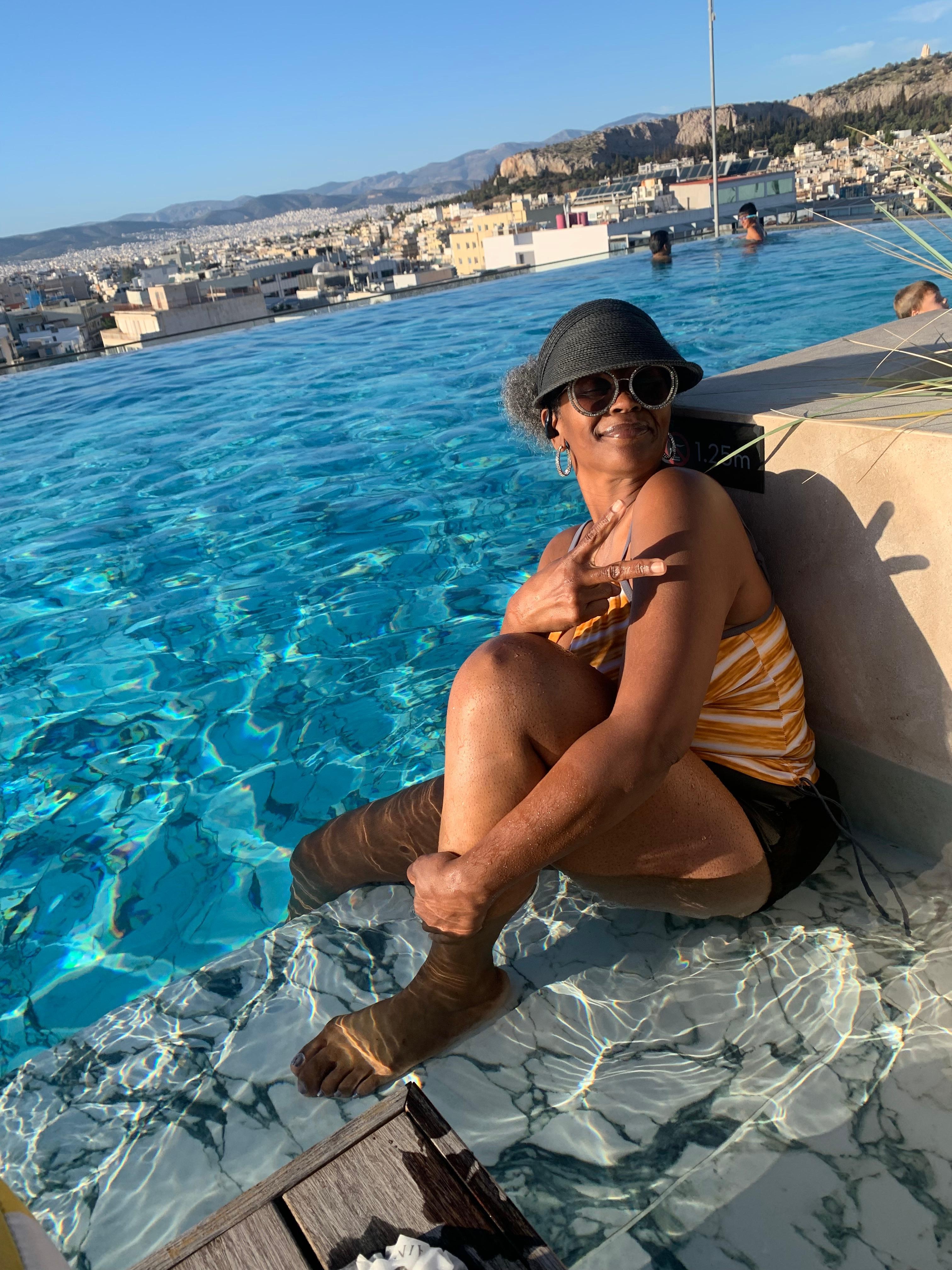 Roof top view at infinity pool