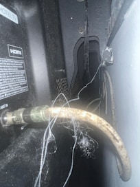 Tv with mold all over the back of it