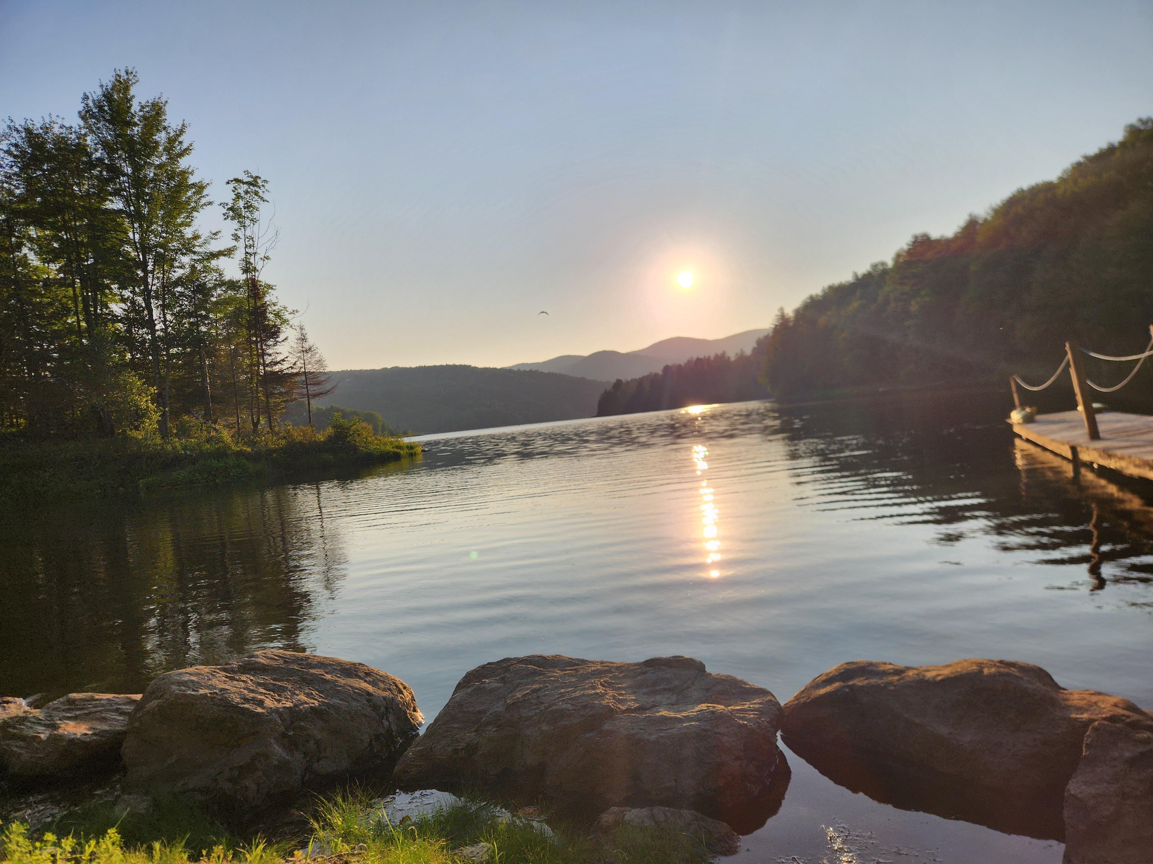 Close to a lake with your own private dock and beach. 