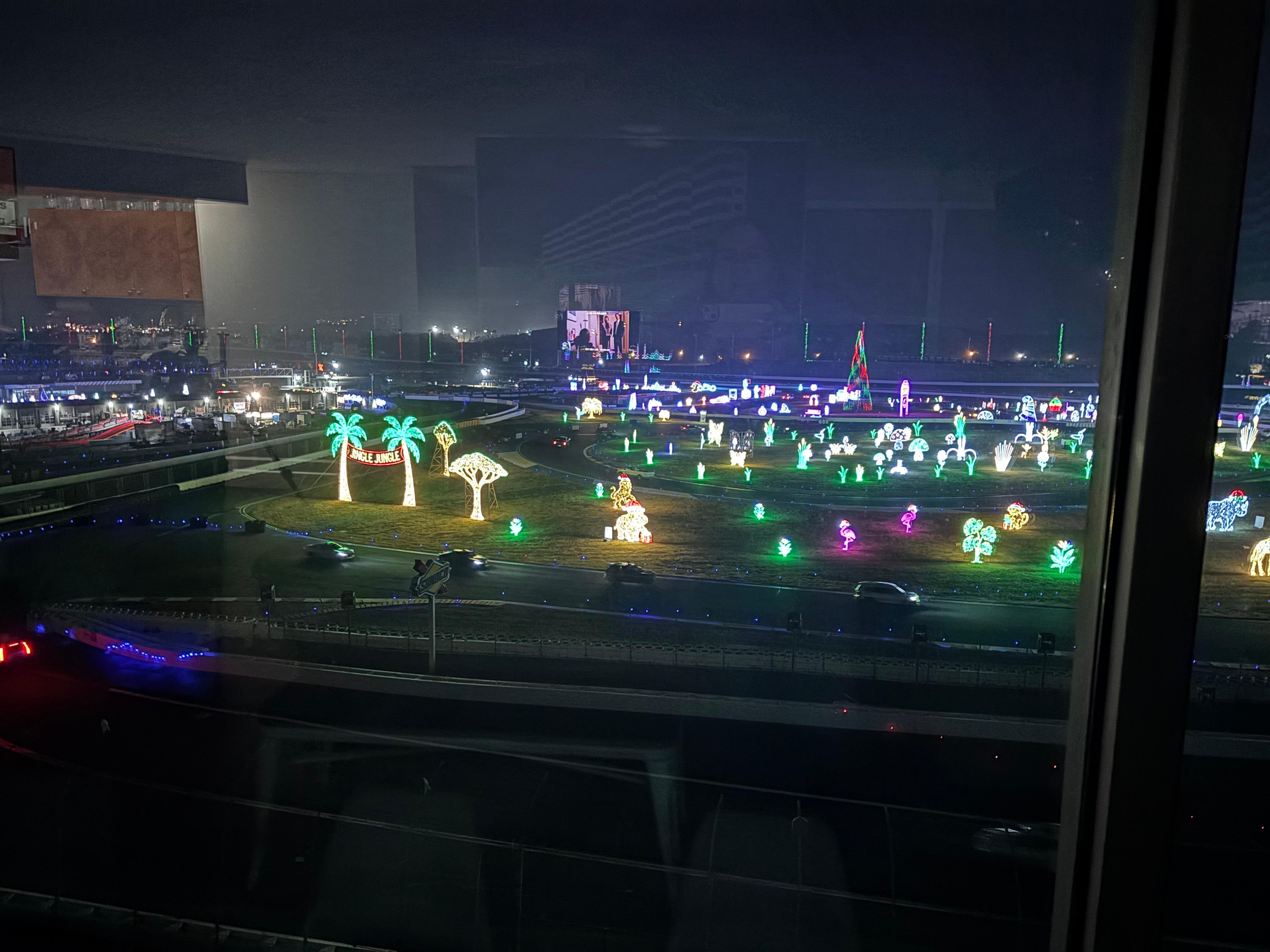 Christmas lights at the track 