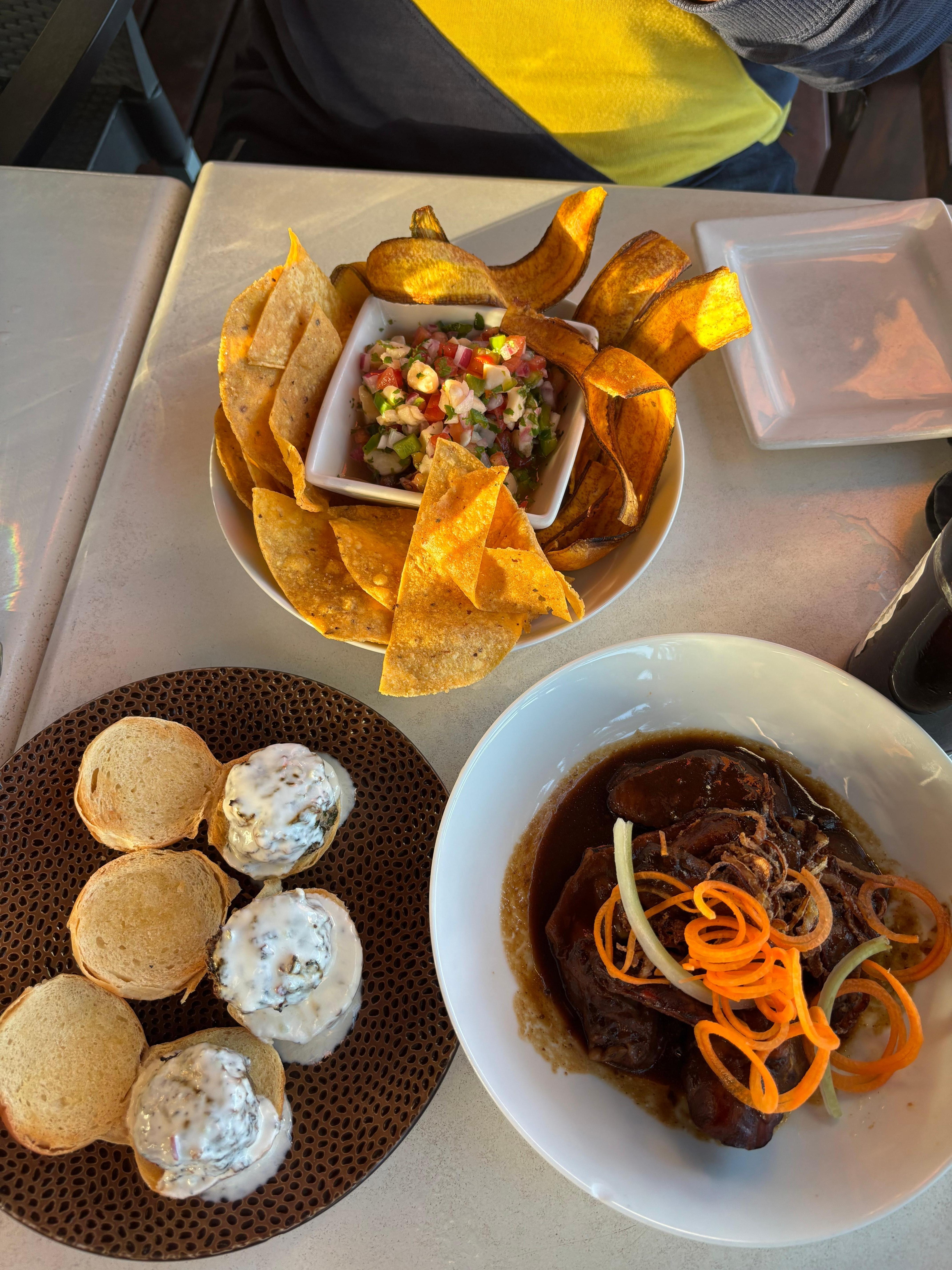 Happy hour bites: lamb sliders, soursup wings and ceviche 