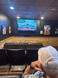 Watching some football in theater room