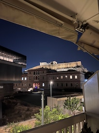 View of the Museum and the Acropolis from the apartment patio.