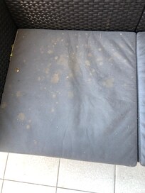 Stained outdoor cushions