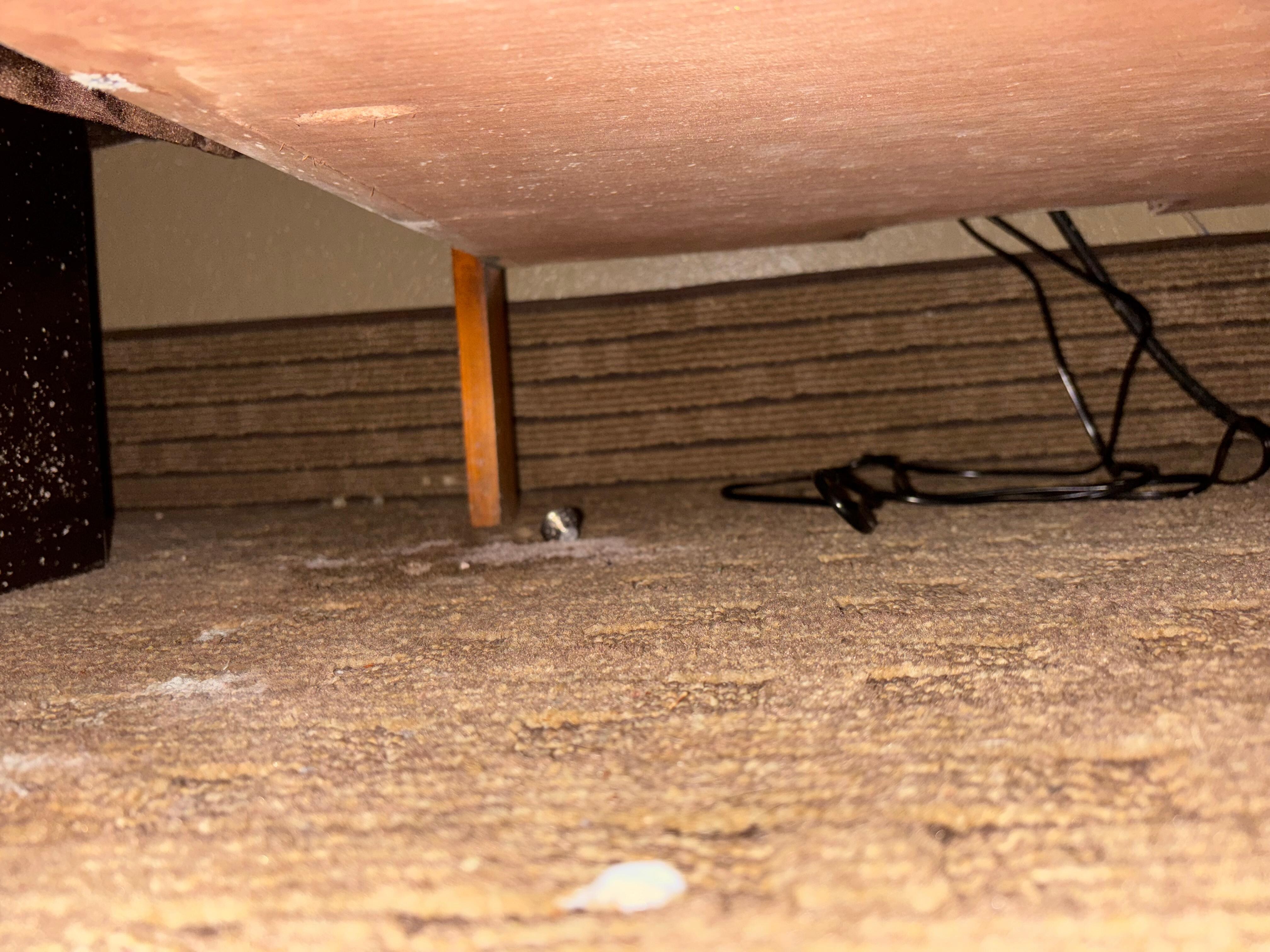 dirt and dust under desk