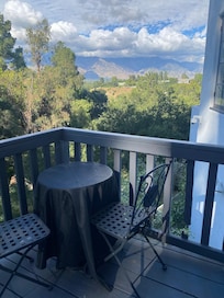 Balcony outside guest house.