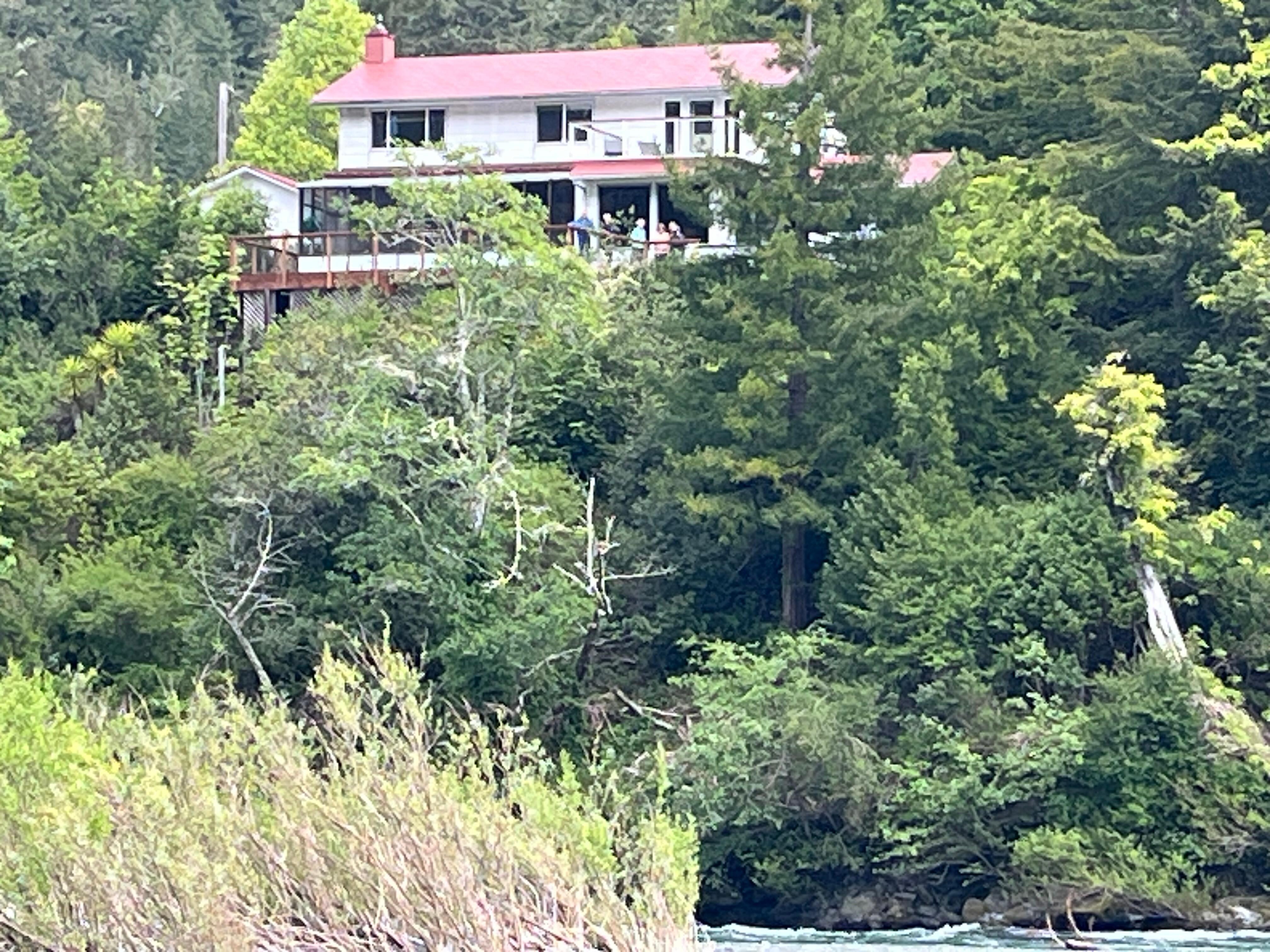View of the home from across the river