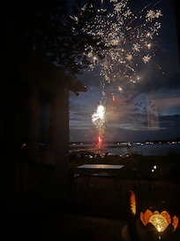 Fireworks. The neighbors put on the best show. The forest Lake fireworks were excellent as well.