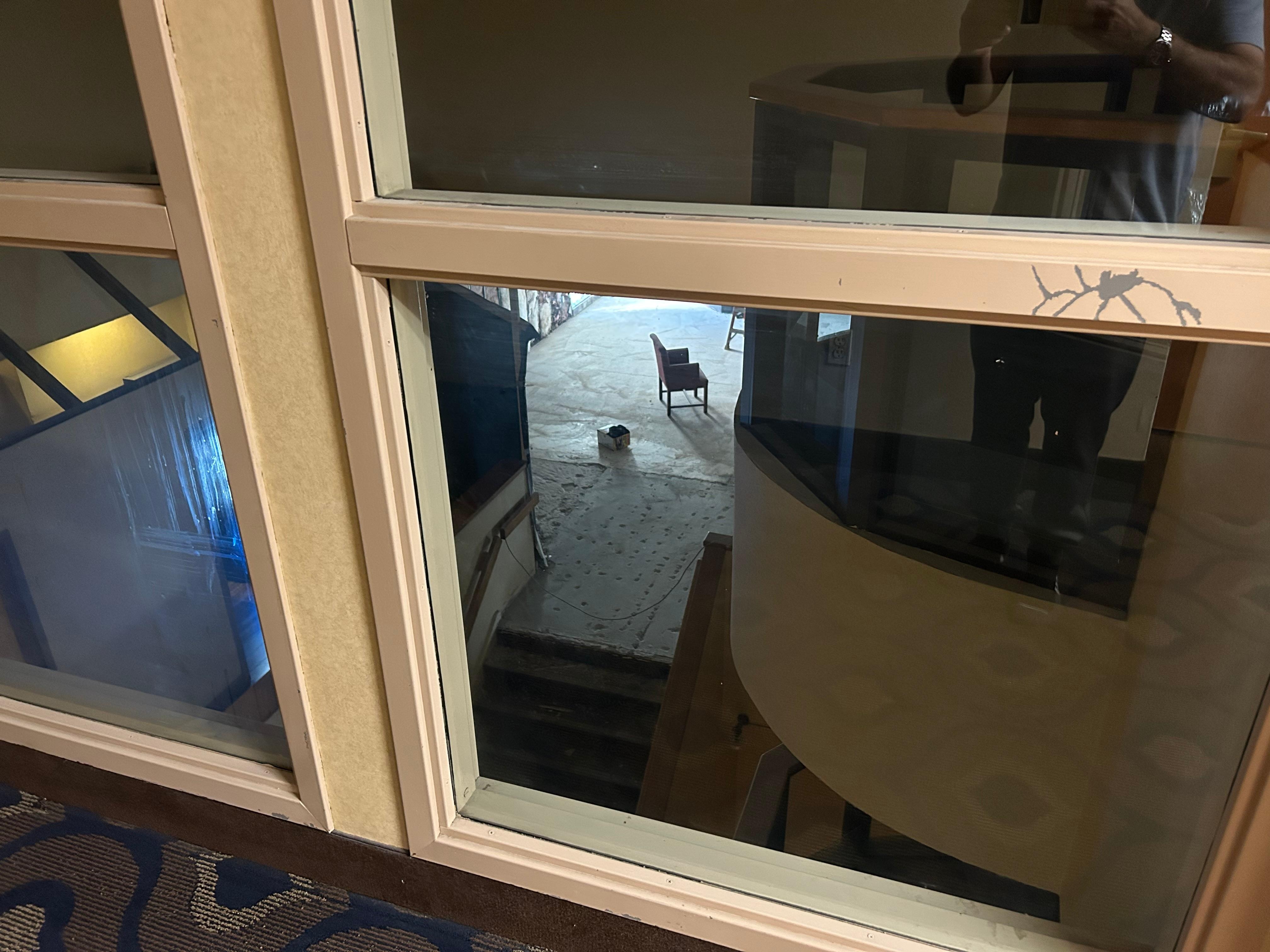 Abandoned reception area.  This was the view I have from my room on the second floor.