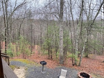 Views from the second floor to the back yard