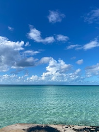 View from right outside the back patio on the beach.