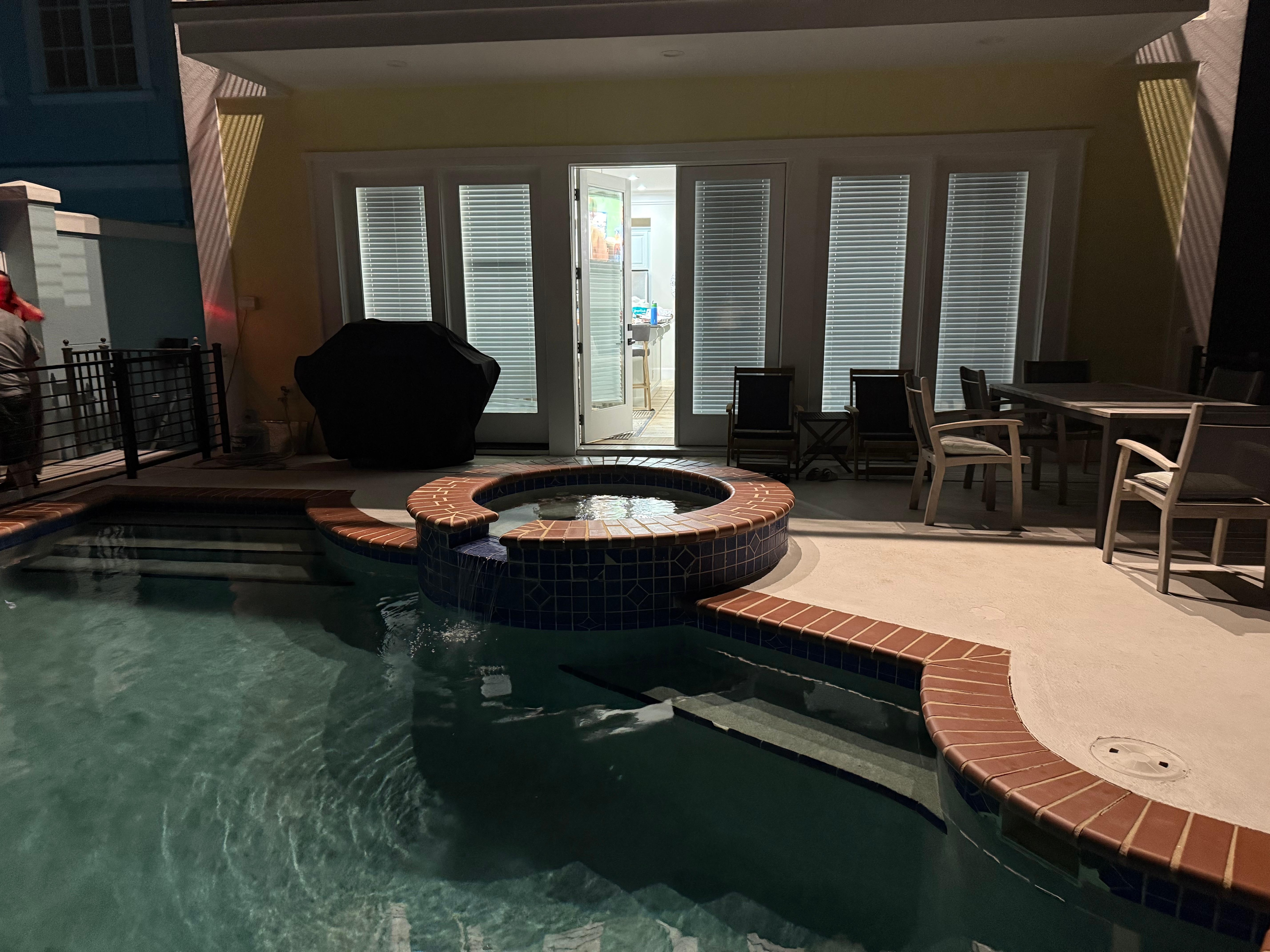 Patio pool and hot tub