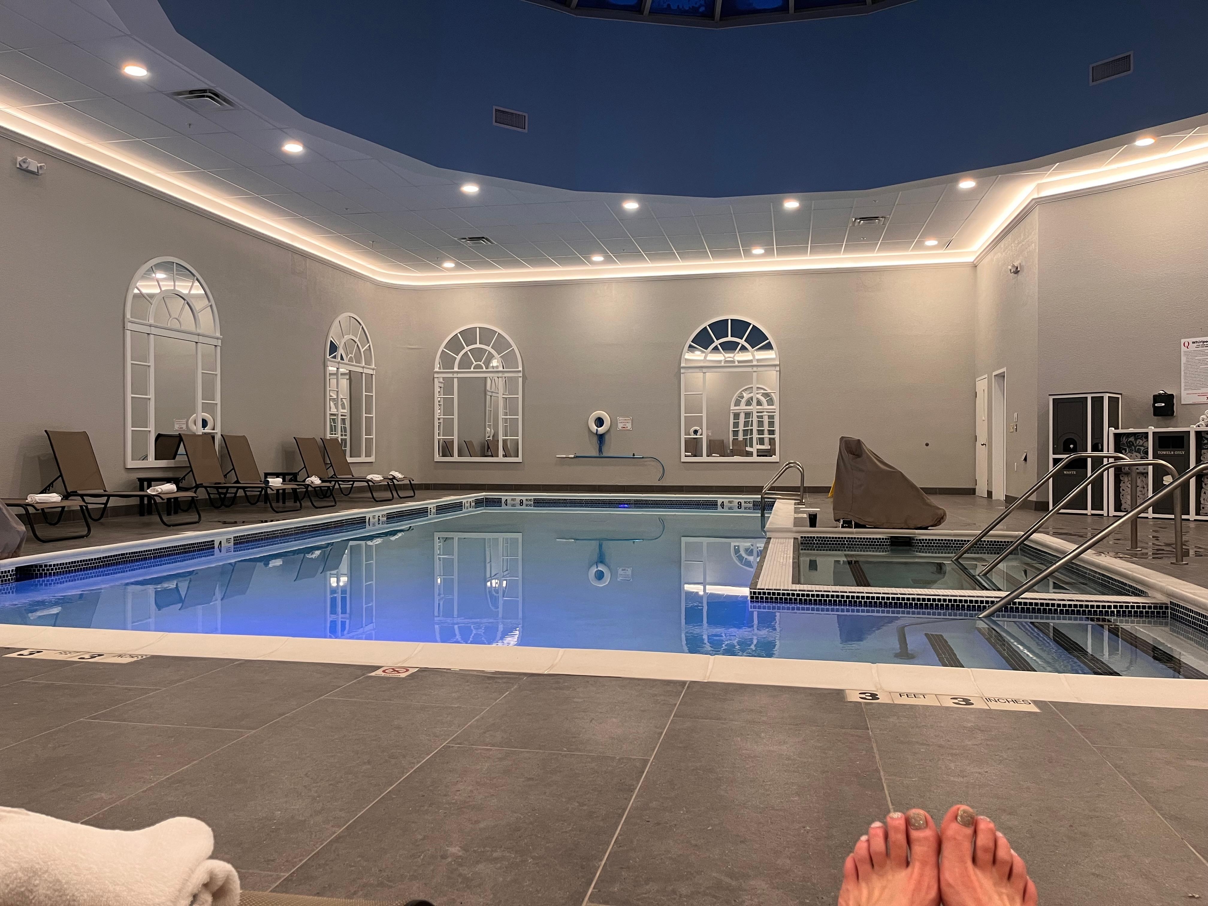 Sunday night had pool and hot tub to ourselves!