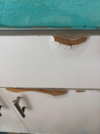 Kitchen Cabinets that need to be replaced. All base cabinets need to be replaced.