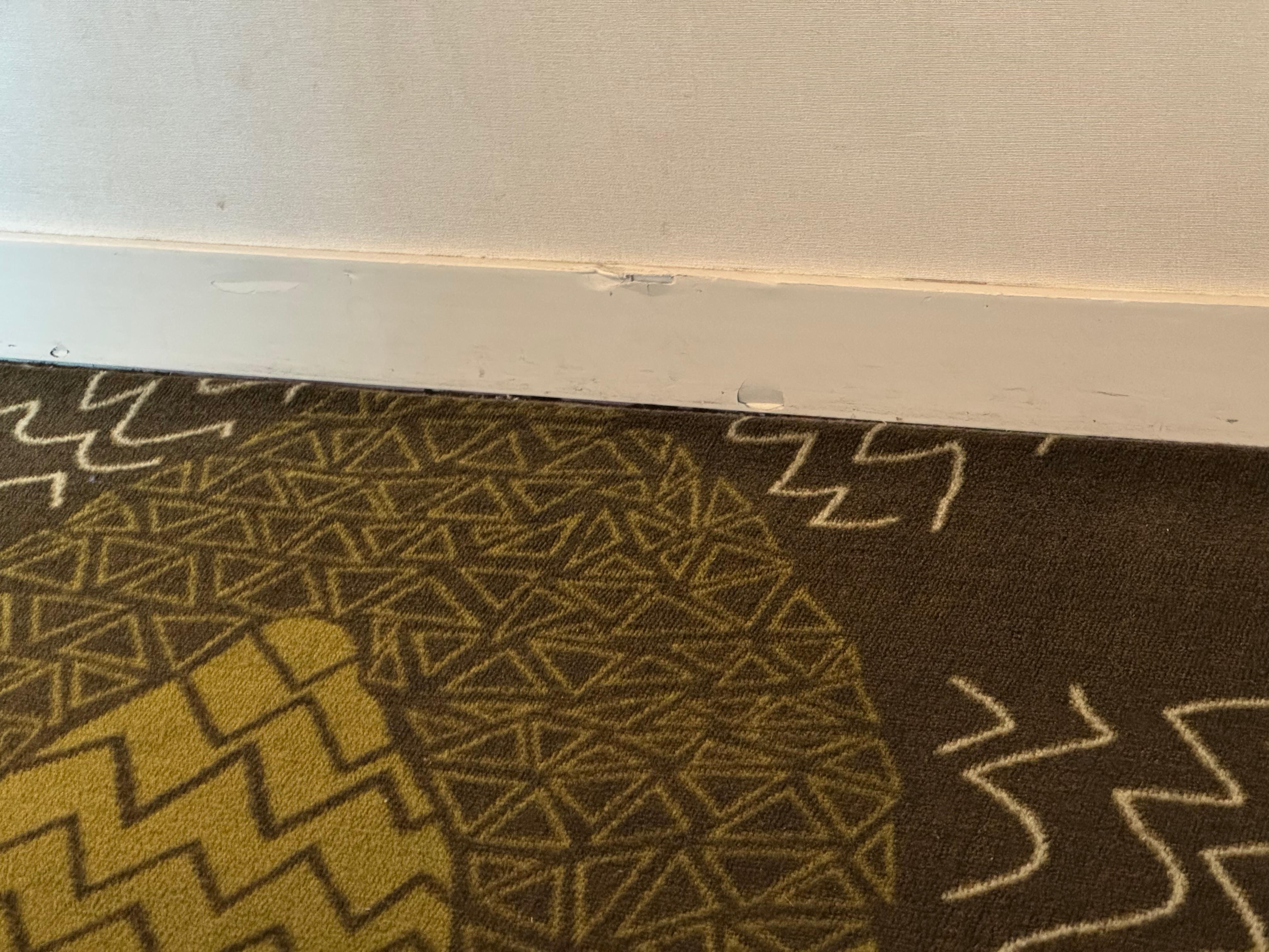 Very visible wear and tear on walls and baseboards 