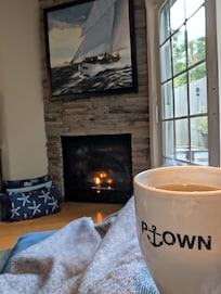 Cheers to a cozy rainy Nor'easter Sunday. Great place to stay in and chill!