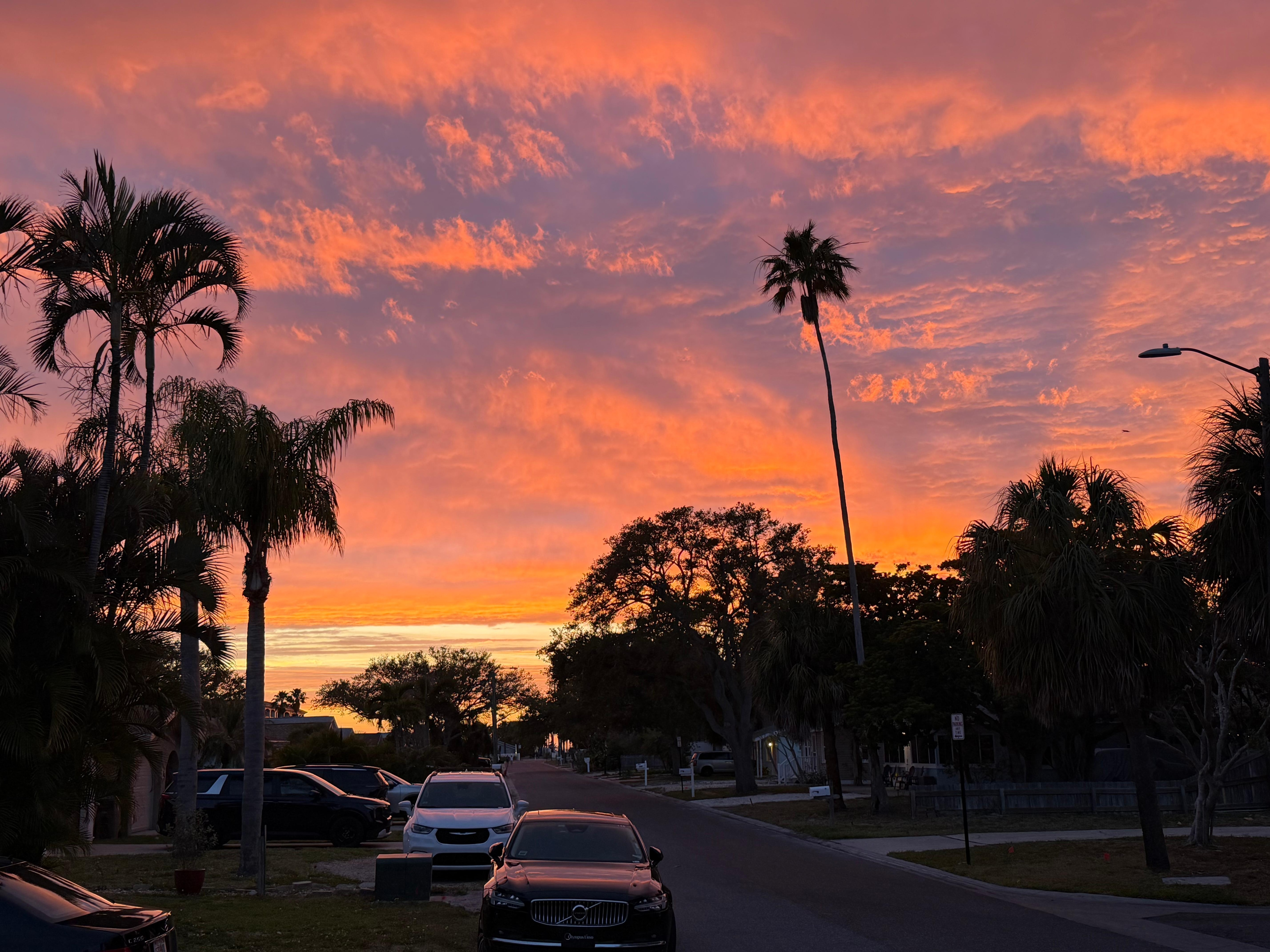 Street view of sunset