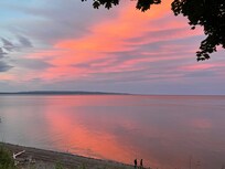 Sunset view from cliff too seating area