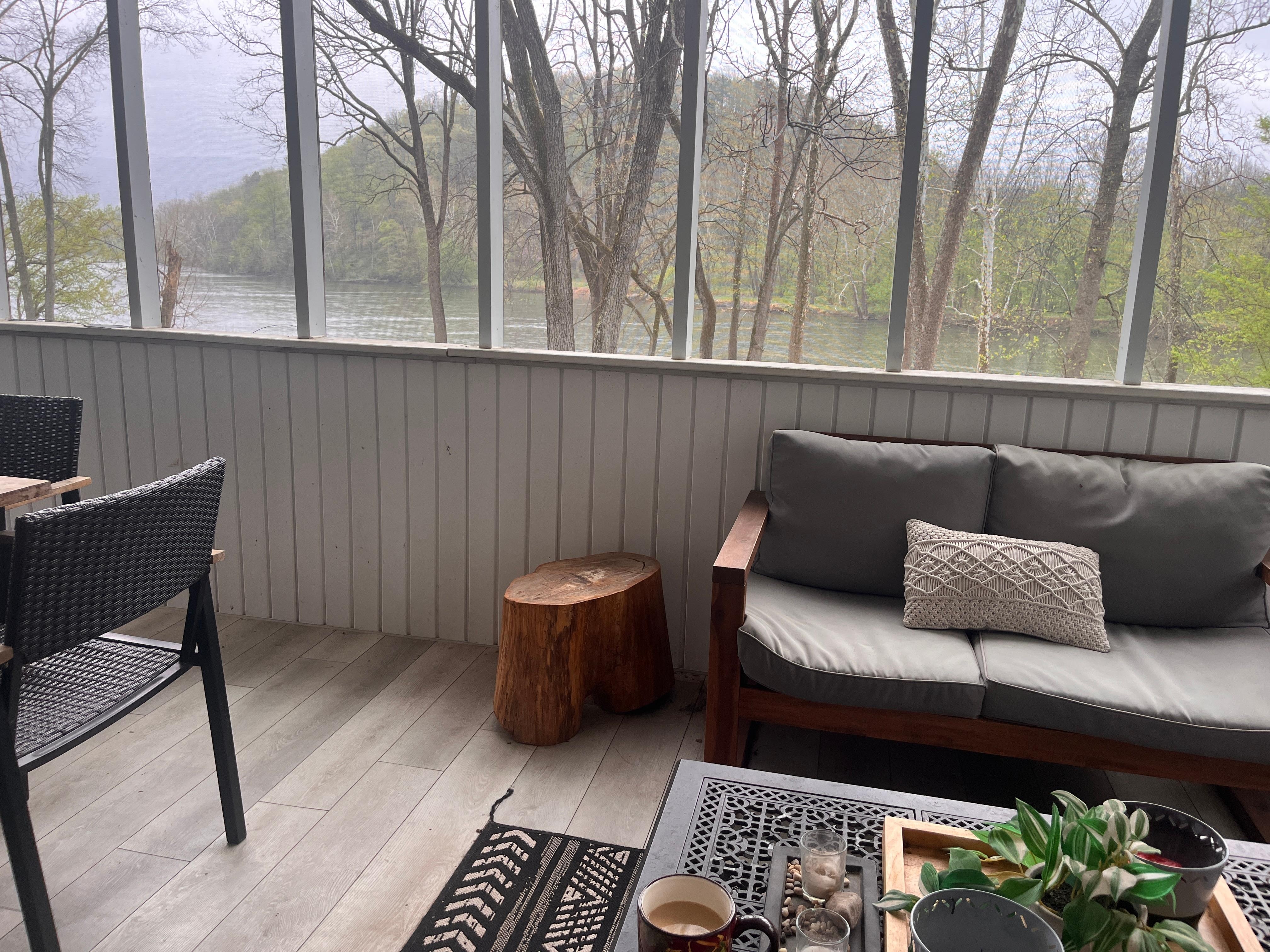 Loved the screened in porch for morning coffee even on a chilly day