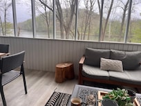 Loved the screened in porch for morning coffee even on a chilly day