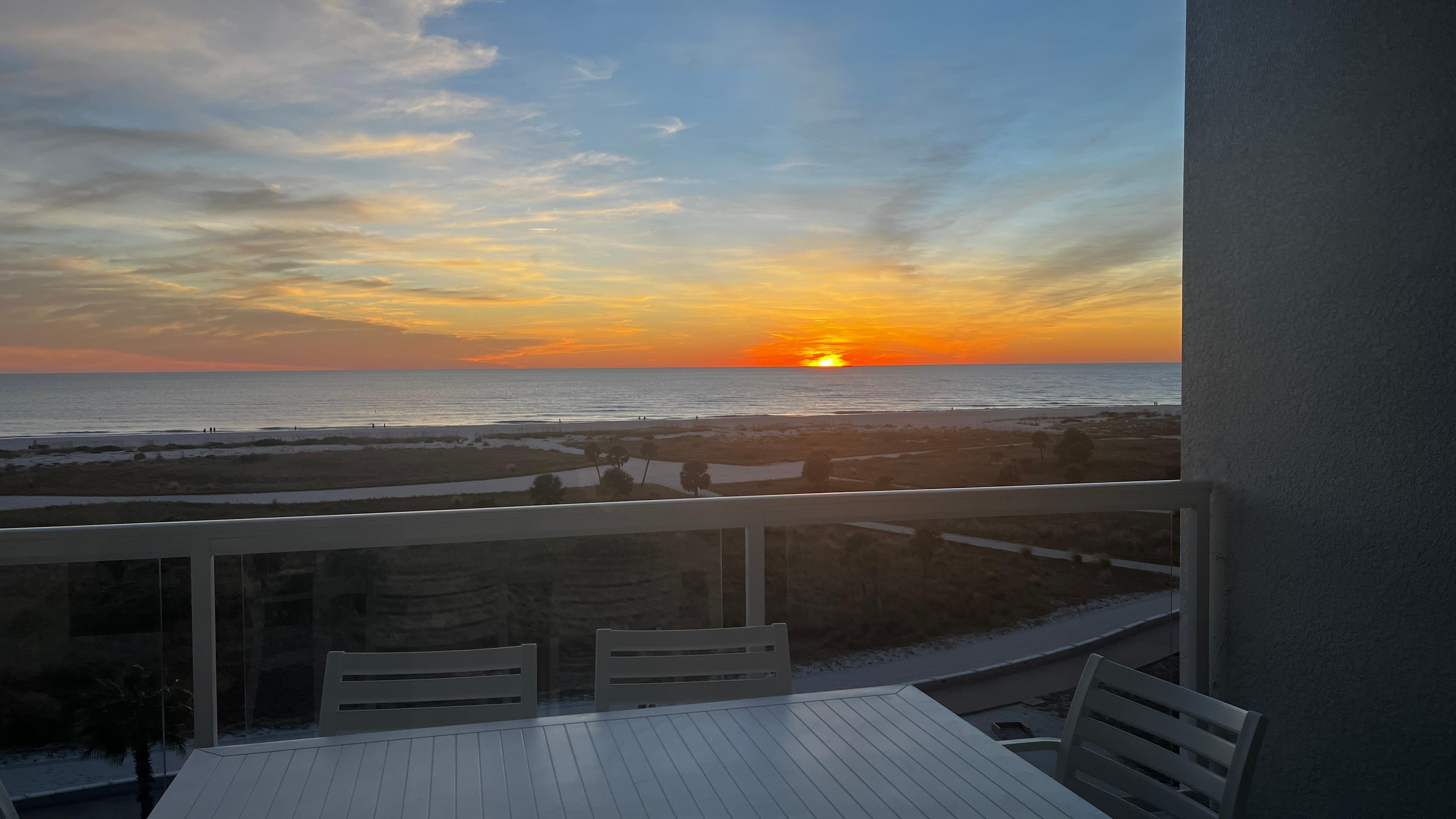 Our sunset out our window on the 6th floor