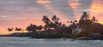 Sunset from beach across the road from condo