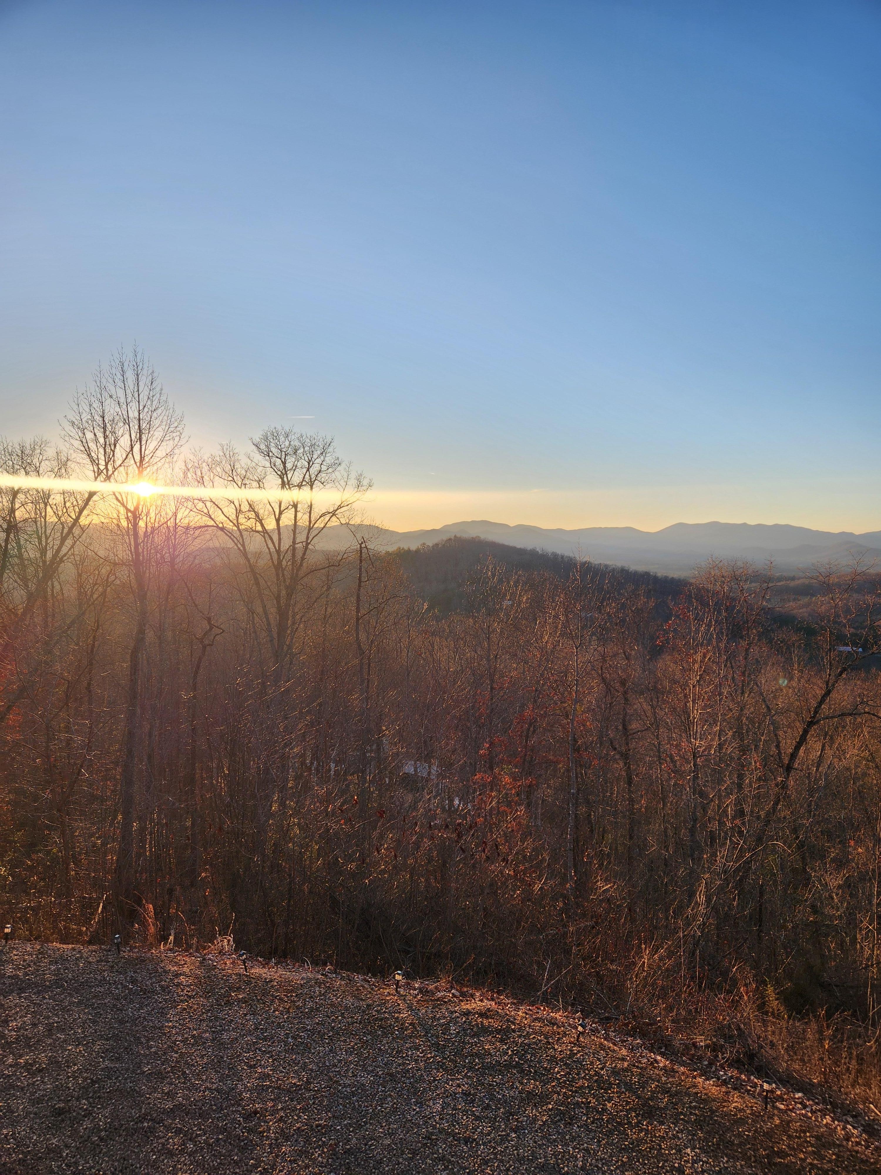 Sunset view from the
Porch. 