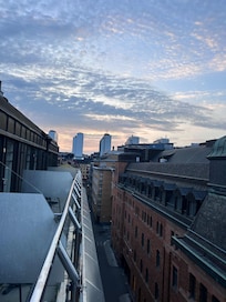 Midnight sun from balcony