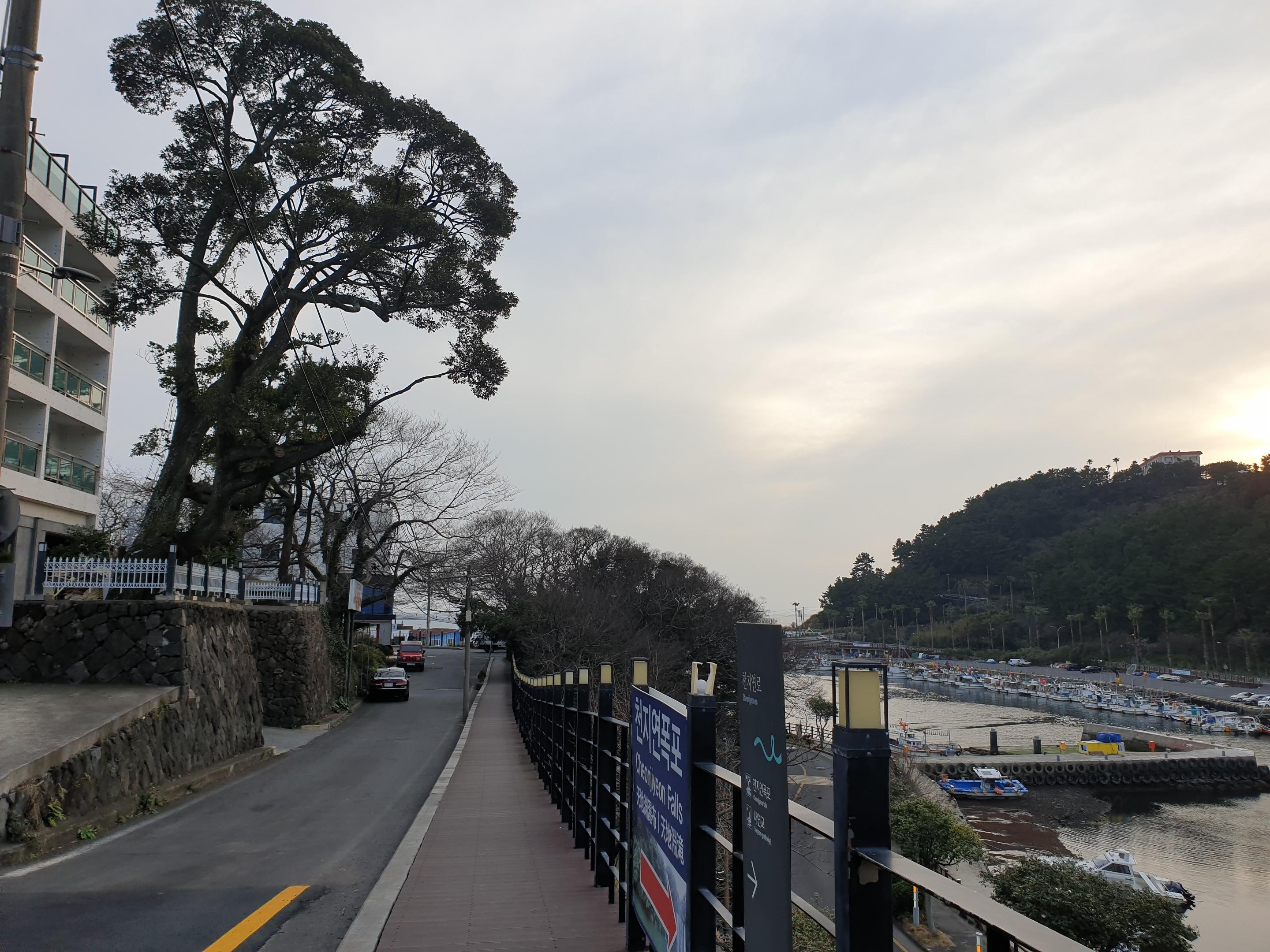 산책길에 바라본 천지연크리스탈호텔이에요. 칠십리교를 통해서 서귀포시립해양공원과 천지연폭포 걸어서 가능요.