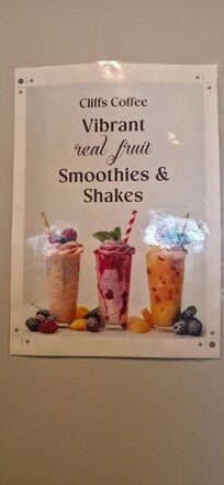 Get your smoothie, or you could if they opened the coffee shop