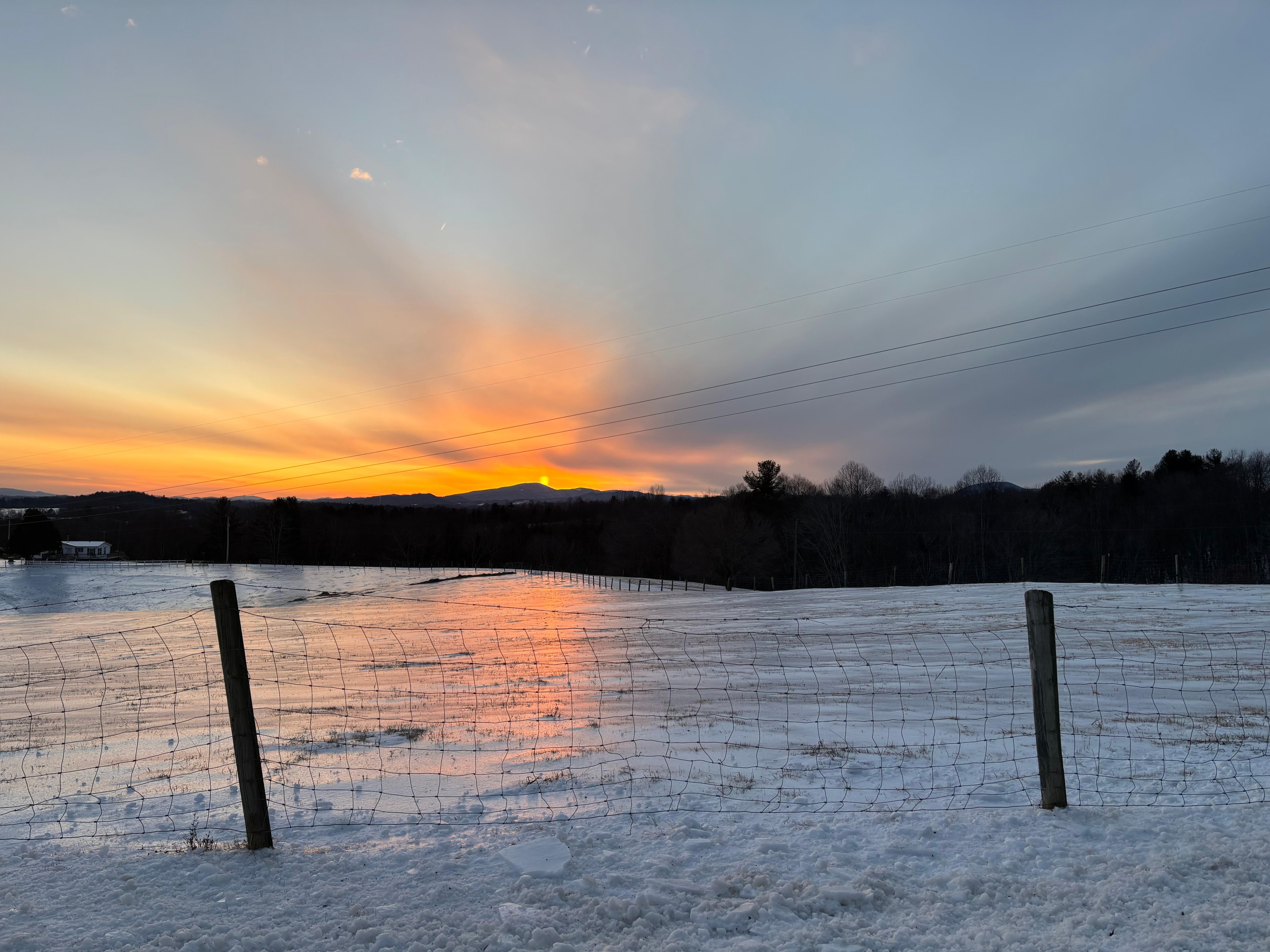 Sunset right before you get to the property
