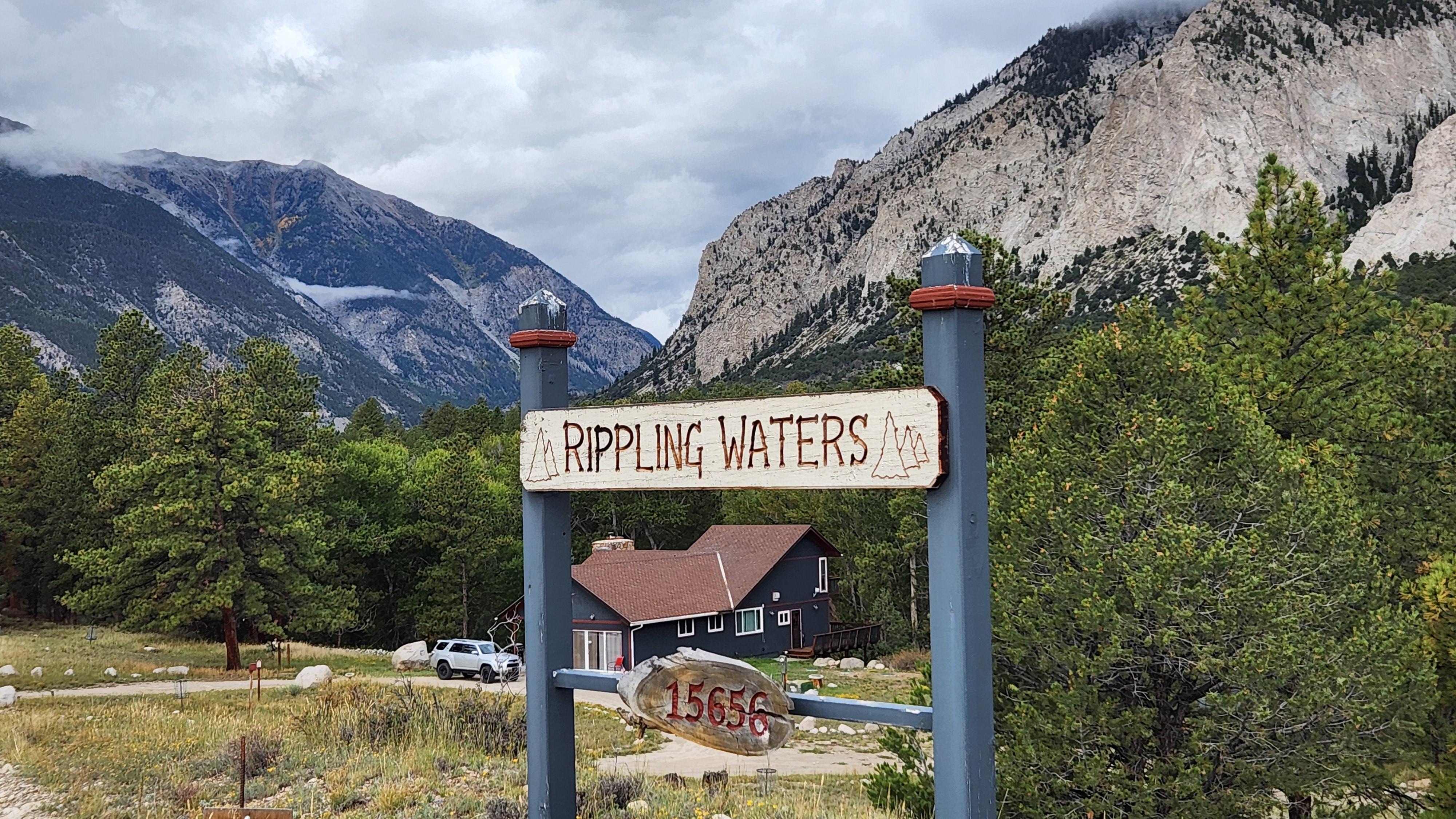 Cabin and backdrop from top of driveway